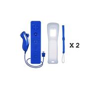 2x Manette Nunchunk Qumox Remote étui en silicone bleu foncée compatible avec Nintendo Wii /Wii U/WII mini -QUMOX® Bleu G
