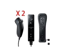 2x Manette Nunchunk Remote étui en silicone Noire compatible avec Nintendo Wii /Wii U/WII mini -QUMOX