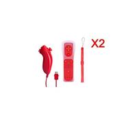 2x Manette Nunchunk Qumox Remote étui en silicone Rouge compatible avec Nintendo Wii /Wii U/WII mini -QUMOX®