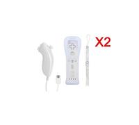 2x Manette Nunchunk Remote housse en silicone blanche compatible avec Nintendo Wii /Wii U/WII mini -QUMOX