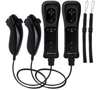 2x Manette Wii Compatible Avec Nintendo Wii, Wii U Comprenant 2 Télécommandes Wii, Un Détecteur De Mouvement Intégré Et 2 Nunchuck