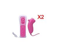 2x Manette wii Nunchunk Qumox Remote étui en silicone Rose compatible avec Nintendo Wii /Wii U/WII mini -QUMOX® G