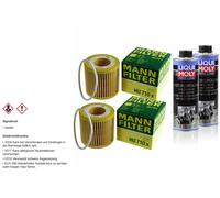 2X MANN-FILTER FILTRE À HUILE HU 710 X + 2X LIQUI MOLY Pro-Line Nettoyage Moteur