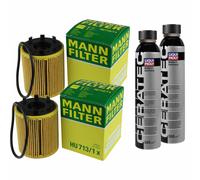 2X MANN-FILTER Filtre À Huile HU 713/1 X + 2X LIQUI MOLY Cera Tec 3721