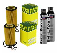 2X MANN-FILTER Filtre À Huile HU 718 X + 2X LIQUI MOLY Cera Tec 3721