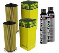 2X MANN-FILTER Filtre À Huile HU 945/3 X + 2X LIQUI MOLY Cera Tec 3721