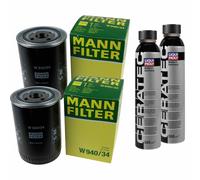 2X MANN-FILTER Filtre À Huile W 940/34 + 2X LIQUI MOLY Cera Tec 3721