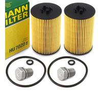 2x Mann Filtre à Huile Avec Bouchons pour Audi A3 A4 Seat Leon VW Golf