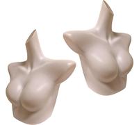 2x Mannequin torse femme pour la présentation de soutien-gorge, tops, dos nageur sans manches et autres vêtements similaires | Torse femme avec cou en plastique blanc | Mannequin haut de gamme