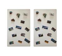 2x Metal Tableau Magnétique Mural Blanc 80x50 cm, Plaque Aimanté, Acier Inoxydable, Cuisine, Bureau, Chambre D'enfant, pour Lettres Magnétiques, Chiffres, Notes, Photos