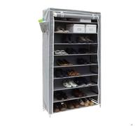 2x Meubles à chaussures VALENTIN Housse en tissu étagère armoire range-chaussures 10 Étages HLP 161x88x30 cm, anthracite