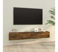 Meubles TV muraux 2pcs chêne fumé 100x30x30cm bois d'ingénierie820466