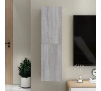 2x Meubles TV Gris Béton 30,5x30x60 cm Aggloméré Armoire Basse Murale vidaXL