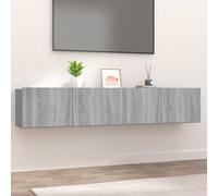 2x Meubles TV Gris Béton 80x30x30 cm Bois d'Ingénierie Divertissement vidaXL
