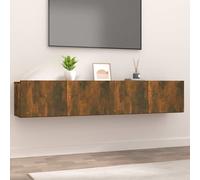 2x Meubles TV Gris Béton 80x30x30 cm Bois d'Ingénierie Divertissement vidaXL