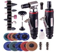 2x meuleuse pneumatique d'angle et à tige droite. Disques Pierres 50mm 75mm