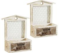 2x Mini jardinière en bois Pot de fleurs Jardinière Déco Shabby Chic