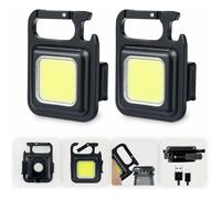 2x Mini LED Travail Lampes d'inspection Rechargeable 500 Lumens Magnétique Lampe de travail Portable Petites Porte-clés Lampes de