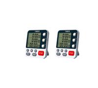 2X Minuterie de Cuisine Numérique Double, Minuterie de Comptage de 3 Canaux, Minuterie de Cuisson, Grand écran, Alarme de Volume Fort et Clignotant