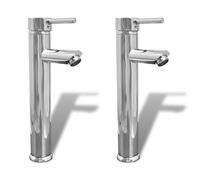 2x Mitigeurs de Salle de Bain Chrome Robinet de Salle de Bain Douche vidaXL