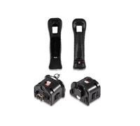 2X Motion Plus Adaptateur Qumox avec housse de protection pour NINTENDO Wii Remote Noir NOIR G