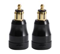 2X Moto Chargeur Rapide éTanche avec Port USB Type-C 12V / 24V Adaptateur Secteur Qc3.0 Hella Din Prise de Courant pour Noir