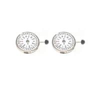 2X Mouvement de Montre Double Calendrier Couronne à 3 Mouvements Mécaniques pour MIYOTA 8205 Pièces de Réparation de Mouvement de Montre (Argent)