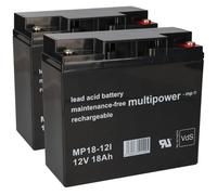 2x Multipower Batterie au Plomb MP18-12 Pb 12V 18Ah M5 Vds Entretien