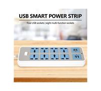 2X Multiprise avec 4 Prises USB, Puissance 3000 W, 8 Prises Universelles, Cordon D'Alimentation de 6,5 Pieds, Prise Européenne