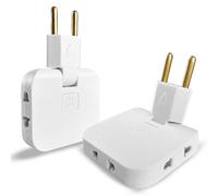 2x Multiprise Plaque Derriere Meuble avec 3 Prises | Plaque de Prix avec Connexion Pivotante 180 | Prix