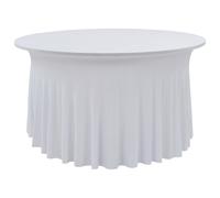 2x Nappe Élastique de Table avec Jupon 180x74 cm Blanc Décoration Table vidaXL