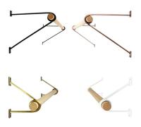 2x Natural Goods Berlin GARD PRENZLBERG, support pour porte-vêtements, fixation murale, porte-manteau mural en bois massif, DIY (Or antique, P26cm - sans tringle à vêtements)
