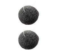 2X Naturel Konjac Eponge de Nettoyage de - Noir