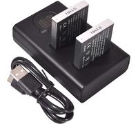 2X NB-6L Rechange Batterie + Dual USB Charger avec écran LCD Compatible pour NB-6LH et Canon PowerShot X500, SD3500, SD4000, is SX275, SX510, SX600, SX610, SX710, HS D10, D20, ELPH 500 HS