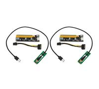 2X NGFF M.2 M Clé Vers USB 3.0 Carte Riser PCI-E M2 Vers USB3.0 Extender PCIE 16X 1X ûrAlimentation pour Mineur Bitcoin Litecoin