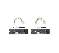 2X NGFF M2 Vers PCI-E 4X X1 Slot Riser Card M2 Key M Vers PCI Express X4 Adaptateur avec Indicateur LED pour Mineur Exploitation Minière