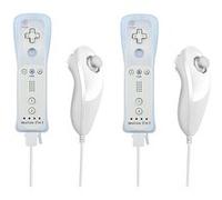 2x Blanc Telecommande Avec Motion Plus + Nunchuck Blanc Compatible Nintendo Wii