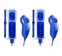 2X Nintendo Wii Telecommande Motion Plus+ Nunchuck Bleu G