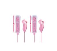 2x Rose Telecommande Avec Motion Plus + Nunchuck Compatible Nintendo Wii