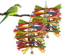 2x Oiseau Broyeur Jouet Recherche de Nourriture, Perruche Jouet Mâcher Jouet Suspendu Oiseau Broyeur Papier Cage Oiseau Accessoires Corde Oiseau