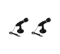 2X Omnidirectionnelle PC Portable Ordinateur 3.5mm Reseau Support Microphone Mike Noir