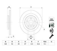2X Original BOSCH Disque De Frein 0 986 479 F69 Pour Mercedes-Benz