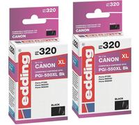 2x Original edding Cartouches D'Encre 320 pour Canon PGI-550XL BK Pixma IP7250
