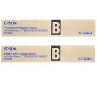 2x Original Epson Cartouche D'Encre C13S050038 Noir pour Aculaser C8500 C8500PS