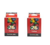 2X Original Lexmark Cartouche D'Encre 26 Pour I3 X1100 X1110 Z500 Z600 X74 X75