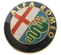 2x Ornements emblème Alfa Romeo, or, logo 74 mm, capot avant, arrière, emblème Gold 147 156 159 Brera Mito, métal[47]