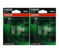 2X OSRAM H6W 12V 6W BAX9S ULTRA LIFE Ensemble Kit 2 Pièces Ampoule