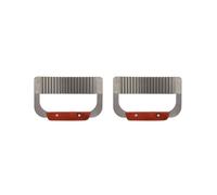 2X Outil de Coupe Froissé en Acier Inoxydable Coupe-Frites de Pommes de Terre Trancheuse de Carottes avec Manche en Bois Couteau de Coupe de LéGumes