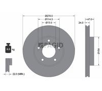 2x PAGID Disque Aéré Internement Ø278mm pour Ford Franc-Tireur Mazda Tribute EP