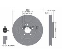2x PAGID Disque Aéré Internement Perforé Ø322mm pour Mercedes-Benz CLS C218